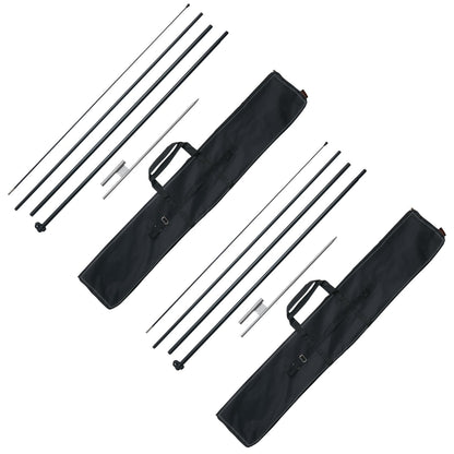 Feather Flag Pole Kit 2 Packs Swooper Flag Pole 16.3 ft with Ground Stakes V952-QGYMQJGZ45M2VXKTYV0