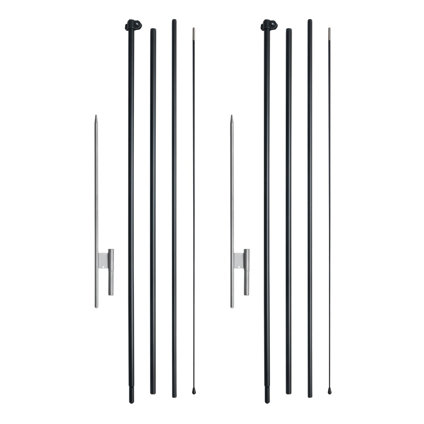 Feather Flag Pole Kit 2 Packs Swooper Flag Pole 16.3 ft with Ground Stakes V952-QGYMQJGZ45M2VXKTYV0