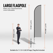 Feather Flag Pole Kit 4 Packs Swooper Flag Pole 16.3 ft with Ground Stakes V952-QGYMQJGZ45M4YDZQNV0