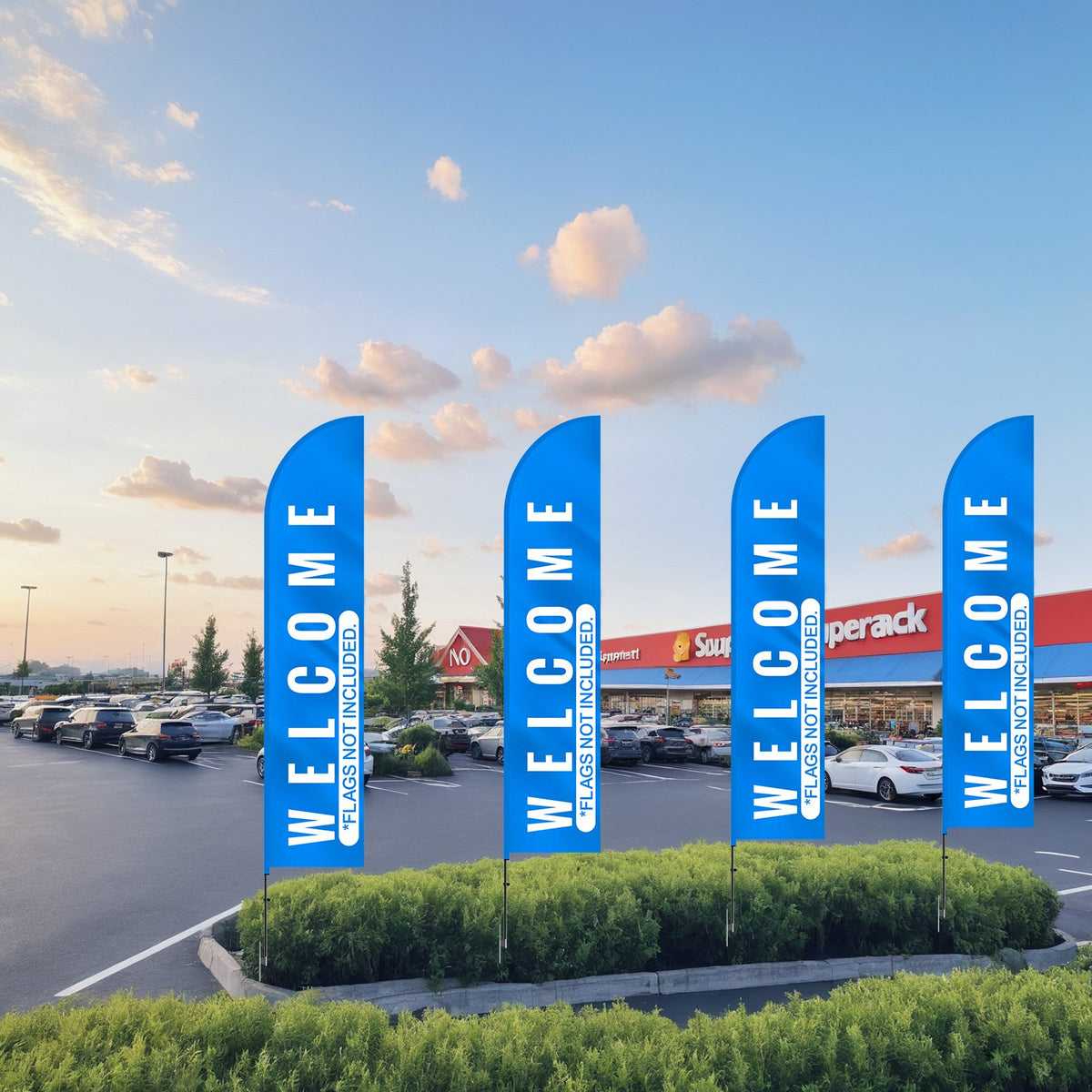 Feather Flag Pole Kit 4 Packs Swooper Flag Pole 16.3 ft with Ground Stakes V952-QGYMQJGZ45M4YDZQNV0