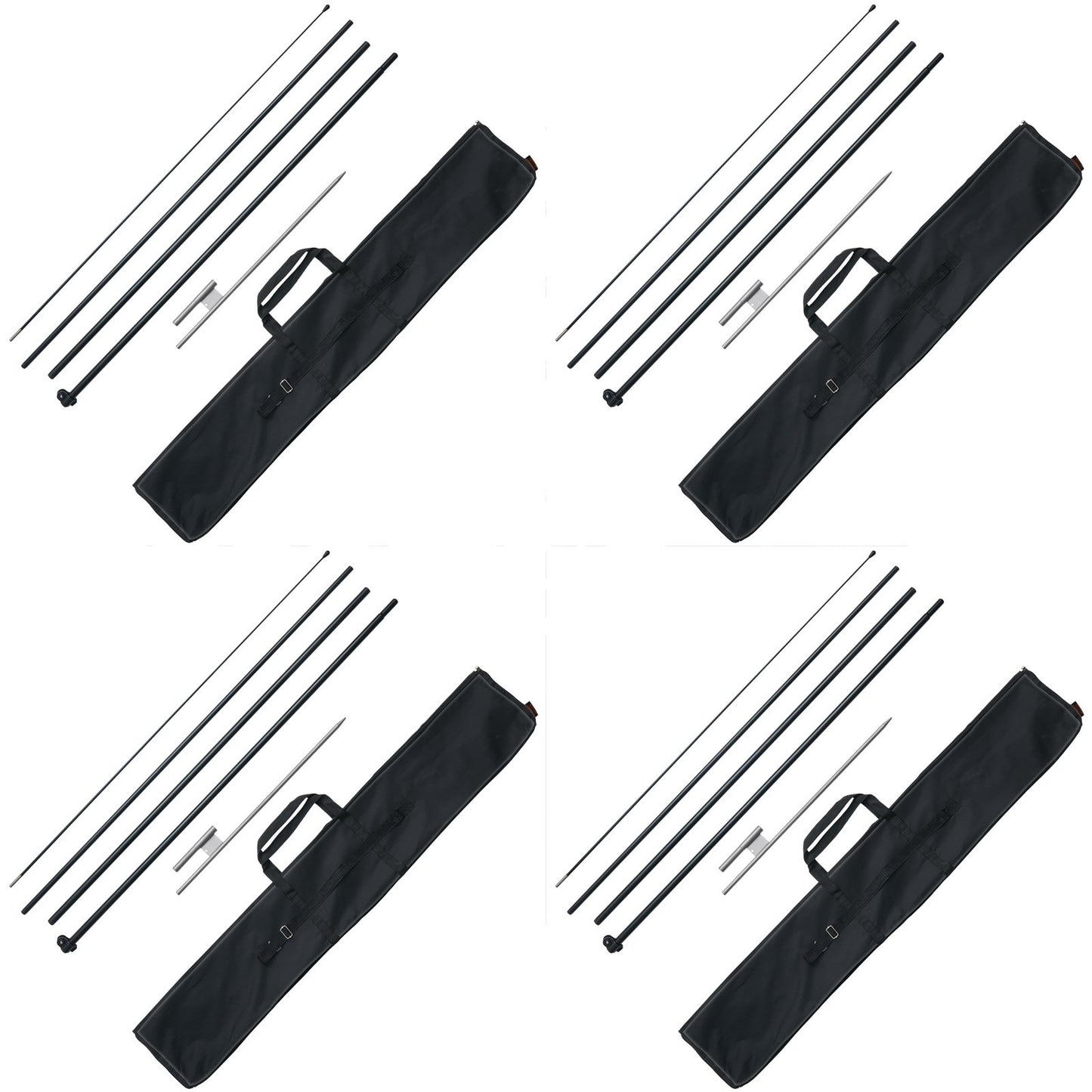 Feather Flag Pole Kit 4 Packs Swooper Flag Pole 16.3 ft with Ground Stakes V952-QGYMQJGZ45M4YDZQNV0