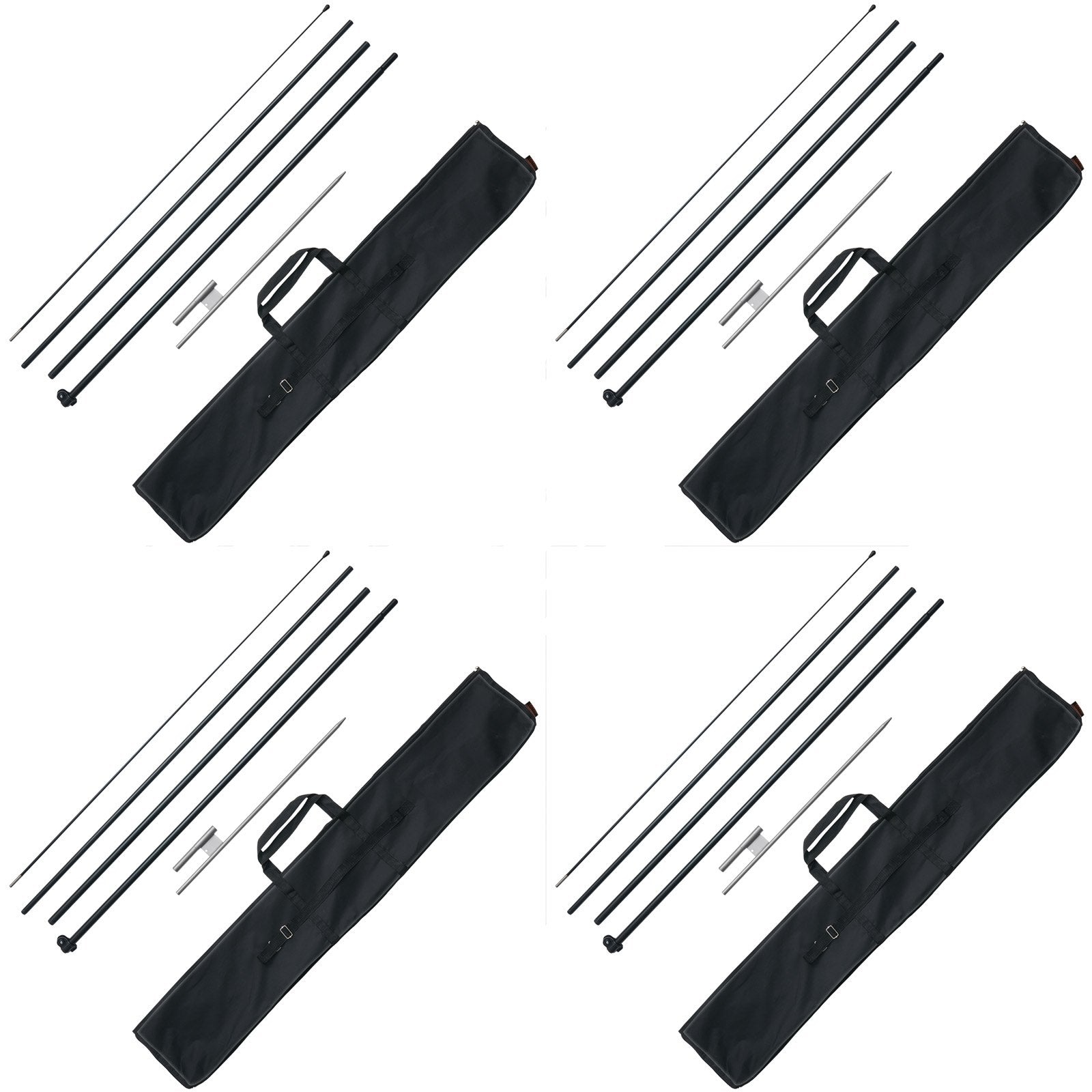 Feather Flag Pole Kit 4 Packs Swooper Flag Pole 16.3 ft with Ground Stakes V952-QGYMQJGZ45M4YDZQNV0