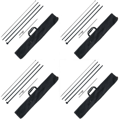 Feather Flag Pole Kit 4 Packs Swooper Flag Pole 16.3 ft with Ground Stakes V952-QGYMQJGZ45M4YDZQNV0