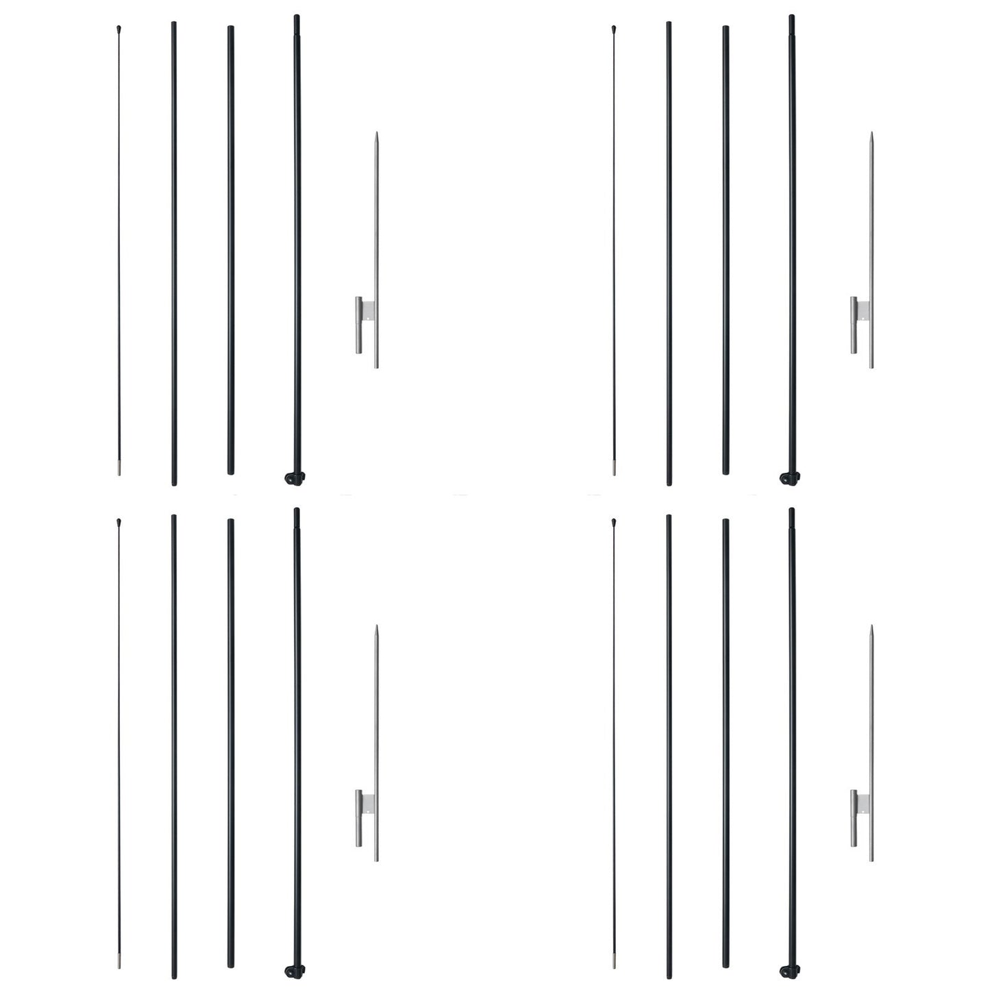 Feather Flag Pole Kit 4 Packs Swooper Flag Pole 16.3 ft with Ground Stakes V952-QGYMQJGZ45M4YDZQNV0