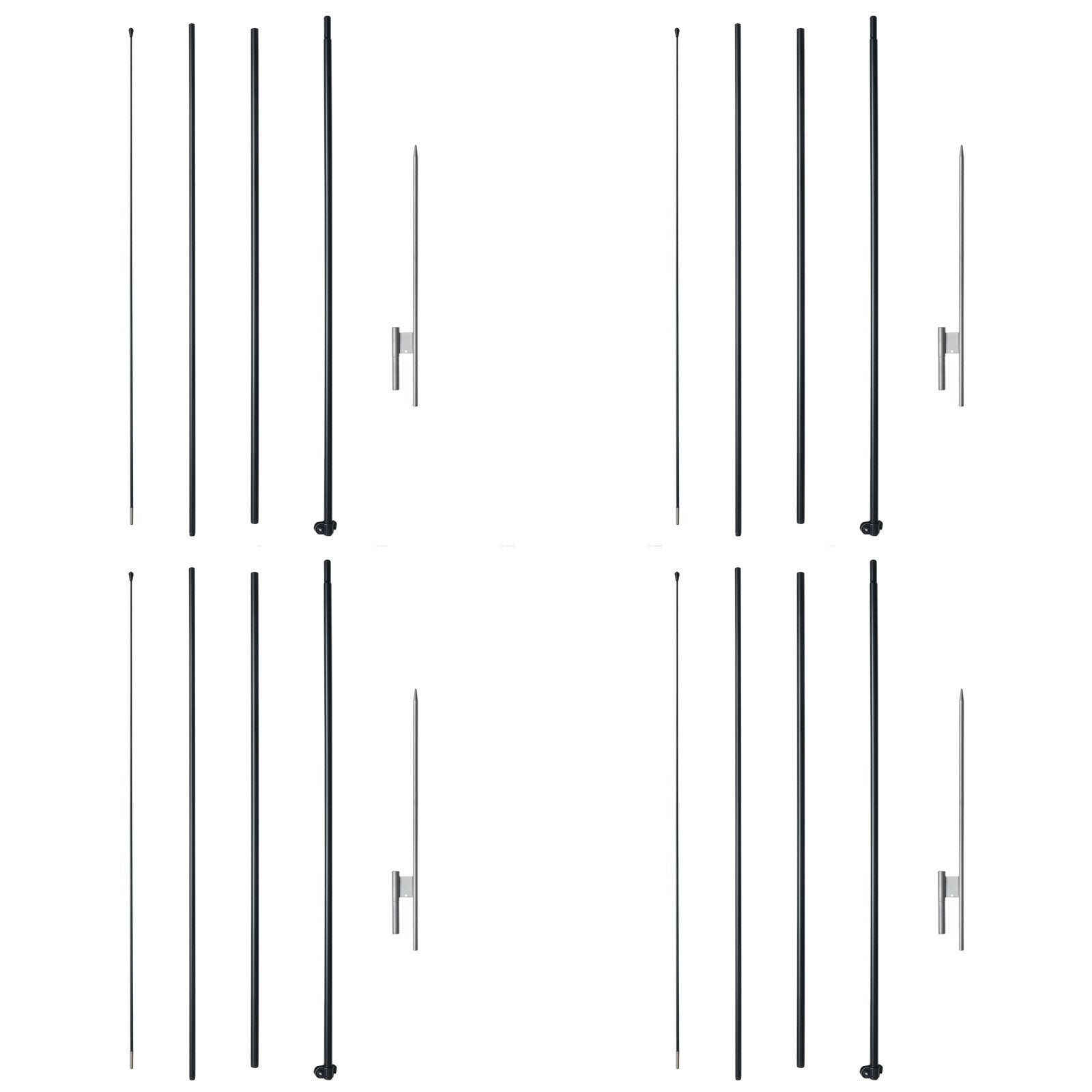 Feather Flag Pole Kit 4 Packs Swooper Flag Pole 16.3 ft with Ground Stakes V952-QGYMQJGZ45M4YDZQNV0