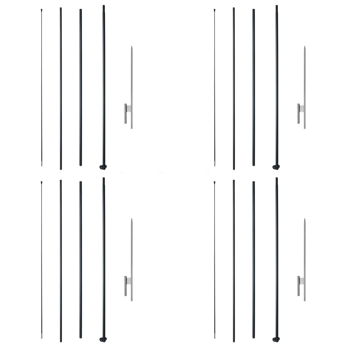 Feather Flag Pole Kit 4 Packs Swooper Flag Pole 16.3 ft with Ground Stakes V952-QGYMQJGZ45M4YDZQNV0