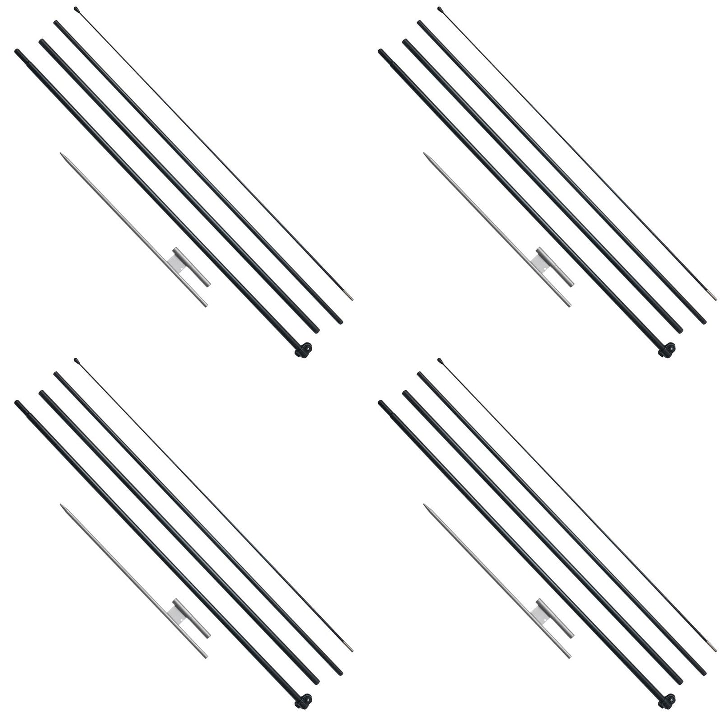 Feather Flag Pole Kit 4 Packs Swooper Flag Pole 16.3 ft with Ground Stakes V952-QGYMQJGZ45M4YDZQNV0