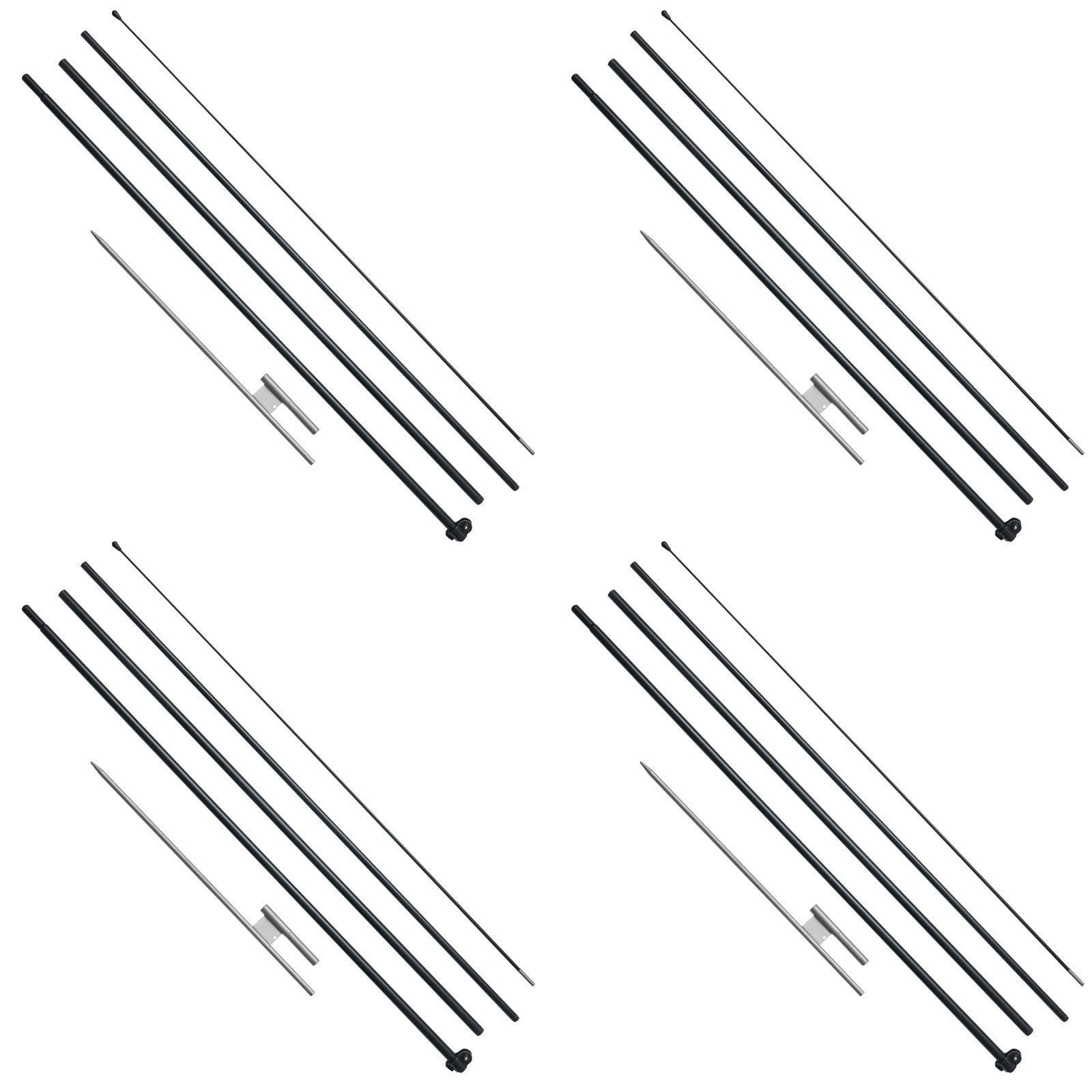 Feather Flag Pole Kit 4 Packs Swooper Flag Pole 16.3 ft with Ground Stakes V952-QGYMQJGZ45M4YDZQNV0
