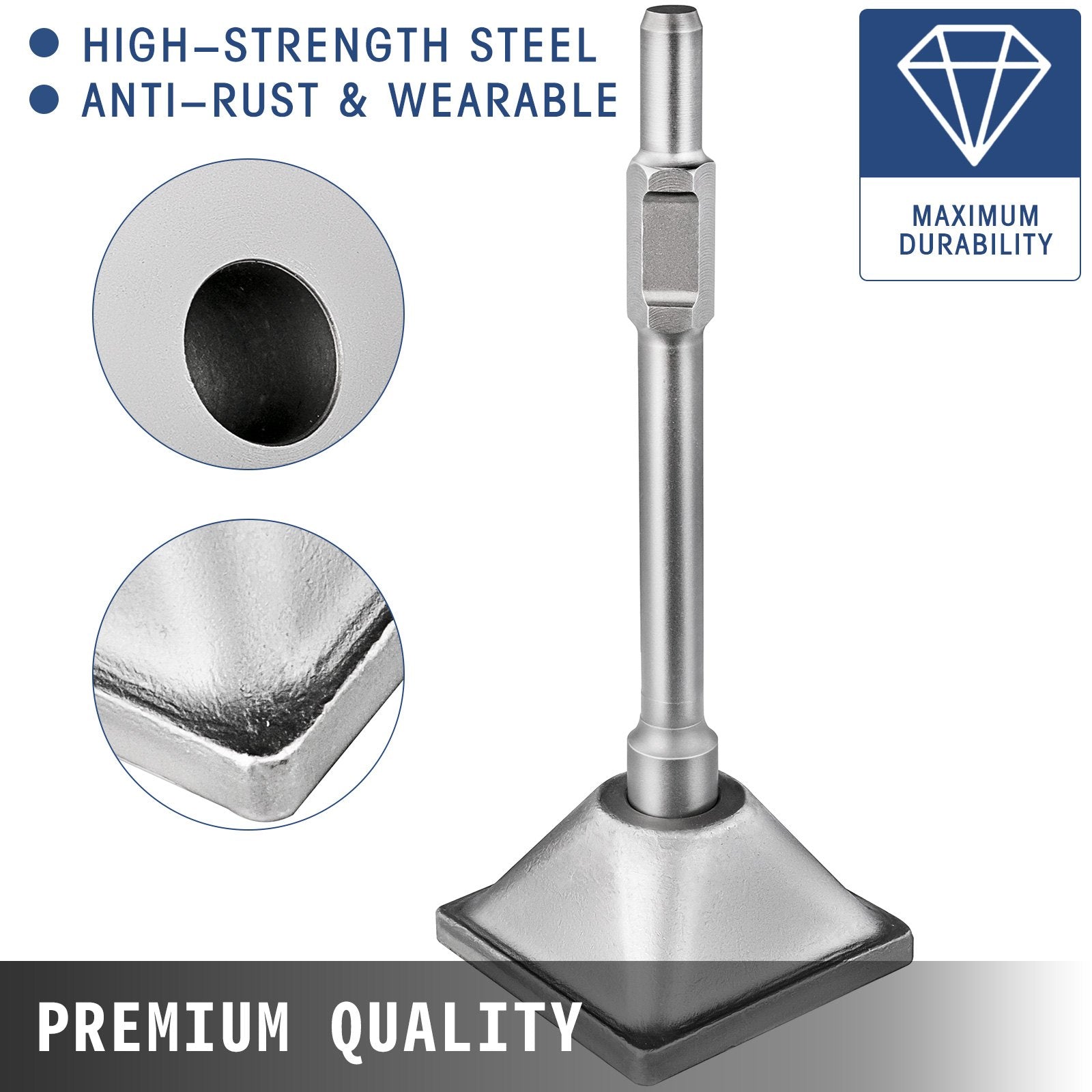 Jack Hammer 1-1/8 Tamper Shank, Dirt Tamper 6x6 Compactor Plate with Electric Chisel Dirt Compactor, V952-QJDCYSJHB150X1501V0