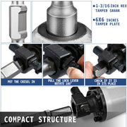 Jack Hammer 1-1/8 Tamper Shank, Dirt Tamper 6x6 Compactor Plate with Electric Chisel Dirt Compactor, V952-QJDCYSJHB150X1501V0