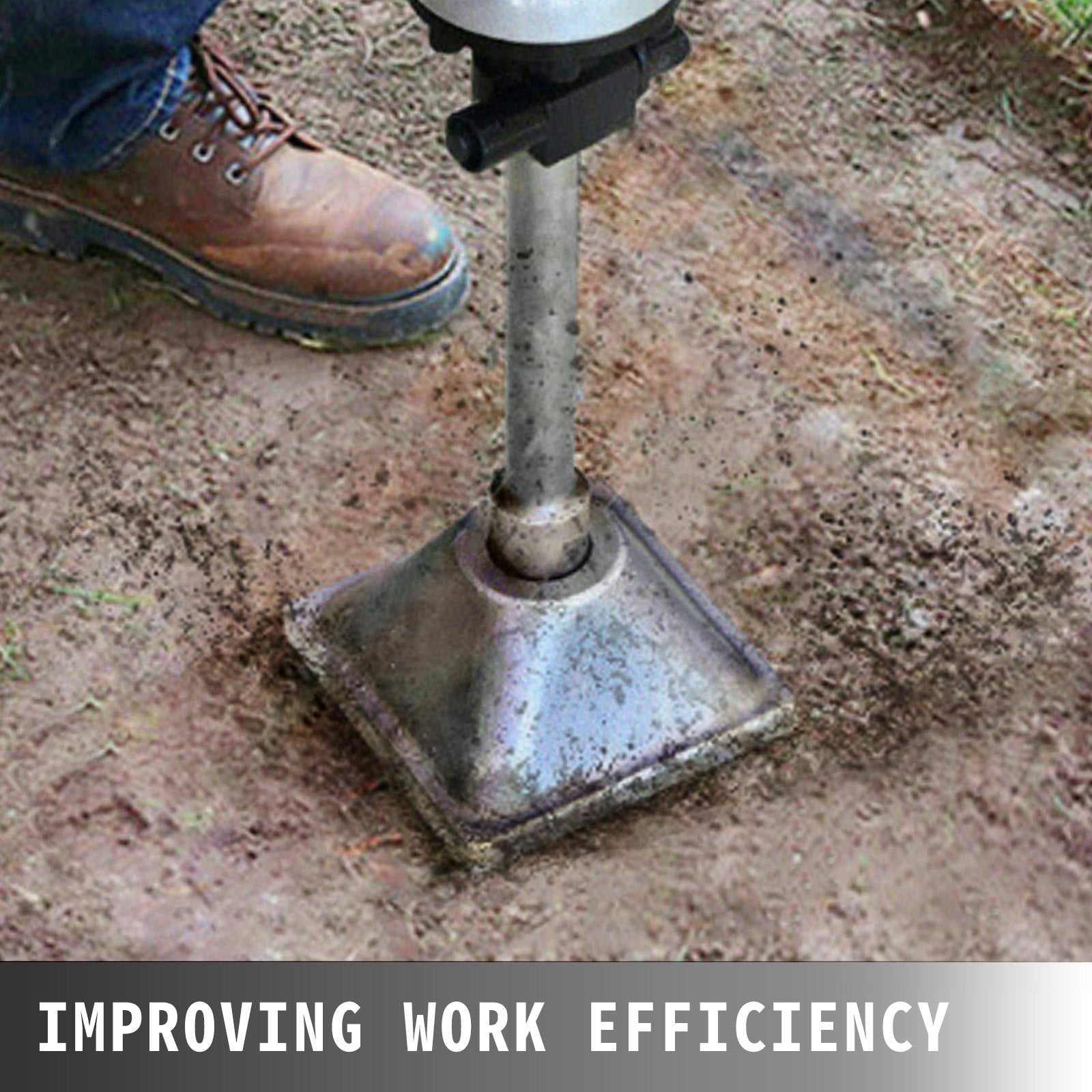 Jack Hammer 1-1/8 Tamper Shank, Dirt Tamper 6x6 Compactor Plate with Electric Chisel Dirt Compactor, V952-QJDCYSJHB150X1501V0