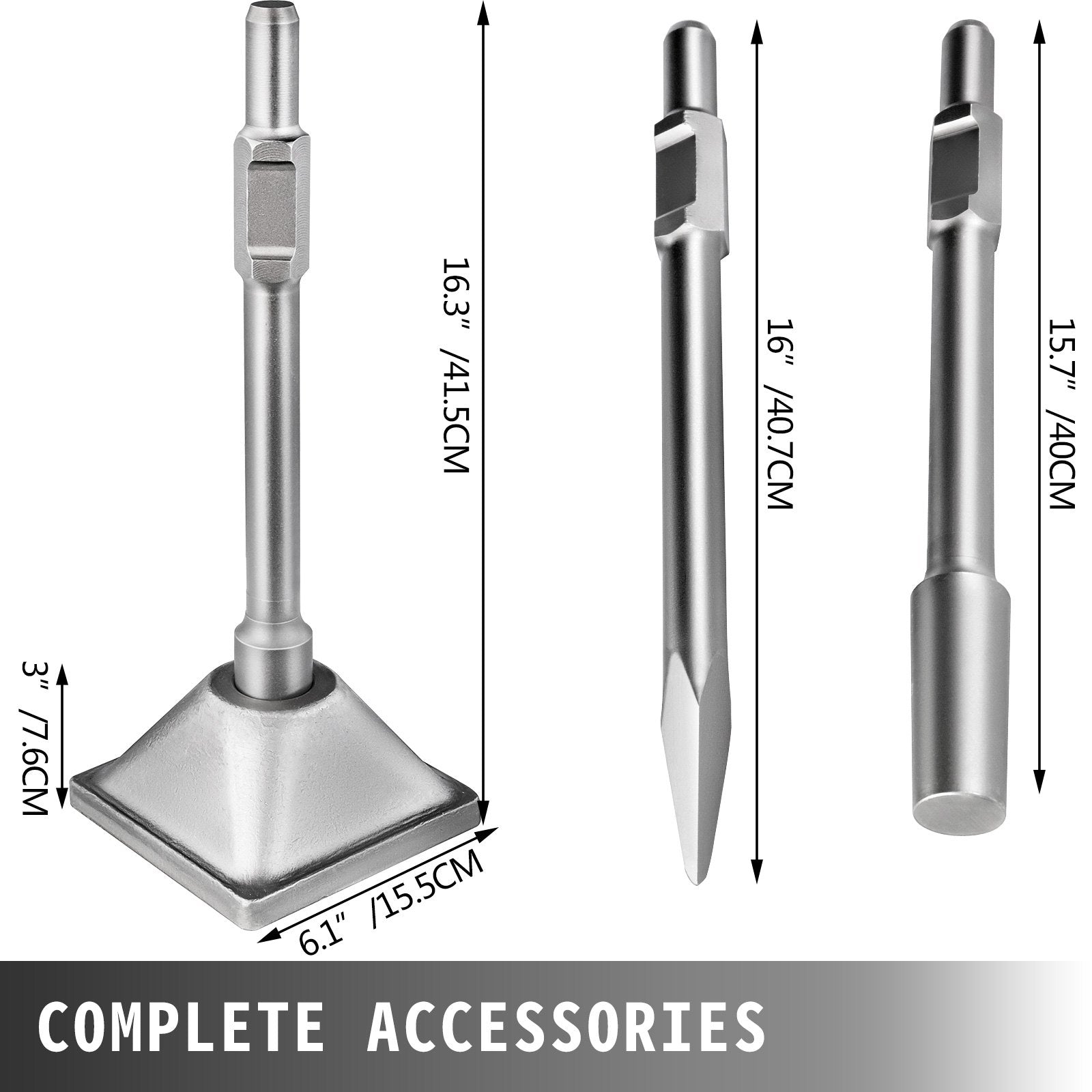 Jack Hammer 1-1/8 Tamper Shank, Dirt Tamper 6x6 Compactor Plate with Electric Chisel Dirt Compactor, V952-QJDCYSJHB150X1501V0