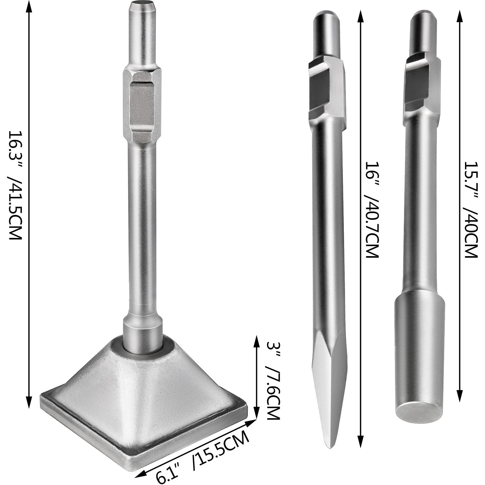 Jack Hammer 1-1/8 Tamper Shank, Dirt Tamper 6x6 Compactor Plate with Electric Chisel Dirt Compactor, V952-QJDCYSJHB150X1501V0
