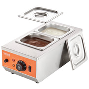 Chocolate Tempering Machine, 2 Tanks Chocolate Melting Pot with TEMP Control, 800W Stainless Steel Electric V952-QKLR9800W3042CKX1V3