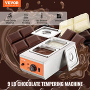 Chocolate Tempering Machine, 2 Tanks Chocolate Melting Pot with TEMP Control, 800W Stainless Steel Electric V952-QKLR9800W3042CKX1V3