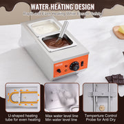 Chocolate Tempering Machine, 2 Tanks Chocolate Melting Pot with TEMP Control, 800W Stainless Steel Electric V952-QKLR9800W3042CKX1V3