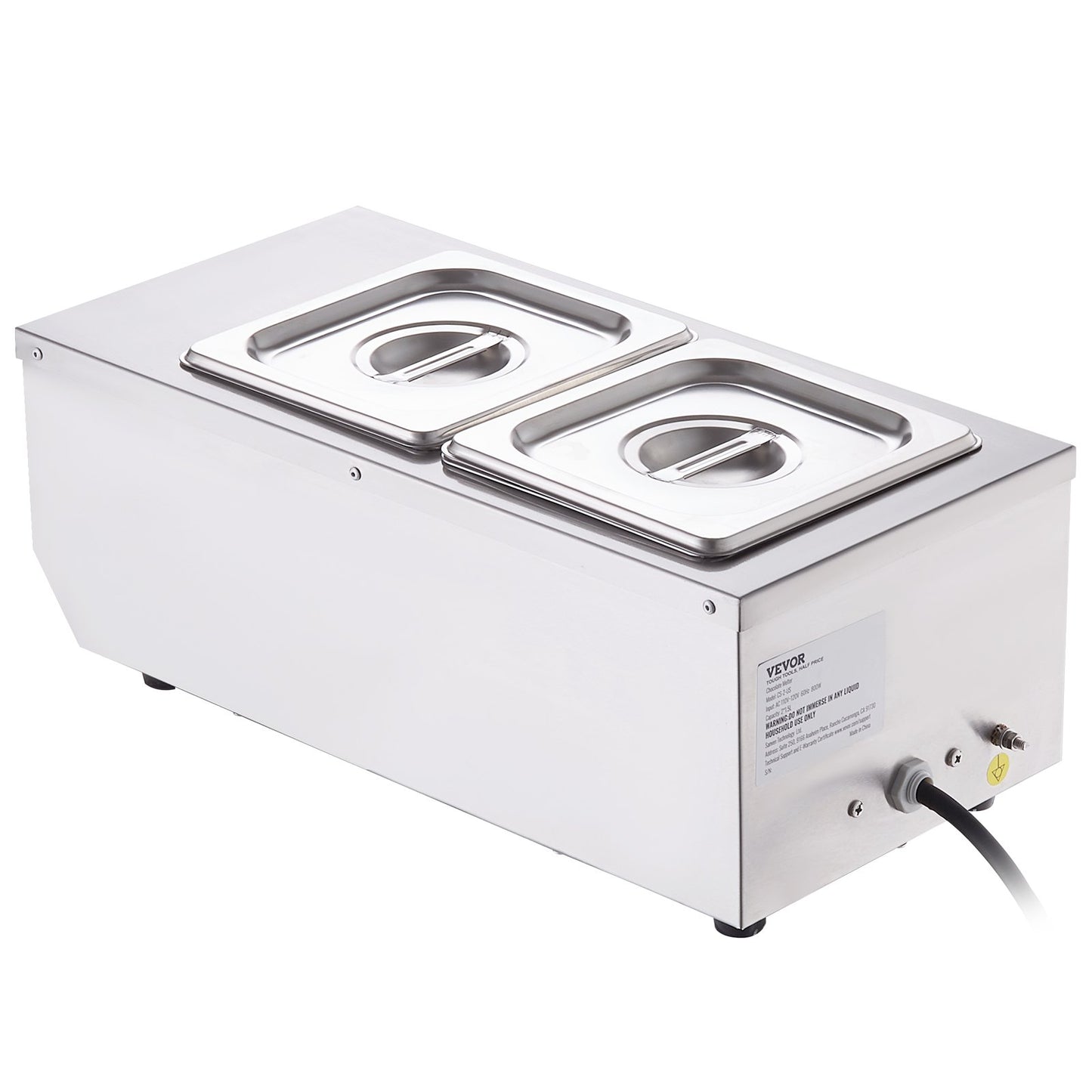 Chocolate Tempering Machine, 2 Tanks Chocolate Melting Pot with TEMP Control, 800W Stainless Steel Electric V952-QKLR9800W3042CKX1V3
