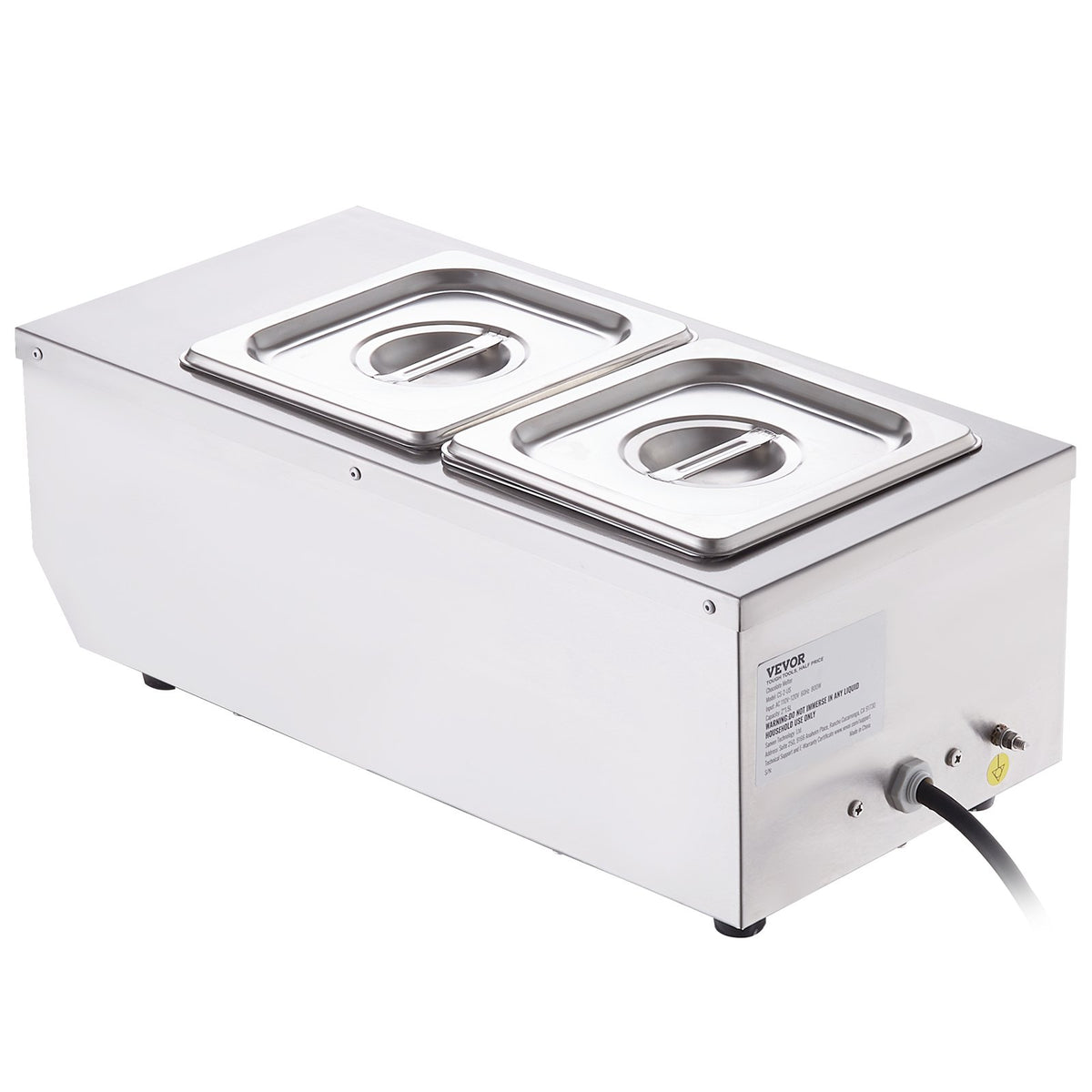 Chocolate Tempering Machine, 2 Tanks Chocolate Melting Pot with TEMP Control, 800W Stainless Steel Electric V952-QKLR9800W3042CKX1V3