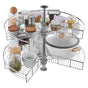 28" Kidney Shaped Chrome Corner Organizer, 360 degrees Rotatble Kitchen Base Cabinet Blind Corner, 2 Tier V952-QKXBMJSNLDGGTNJRVV0