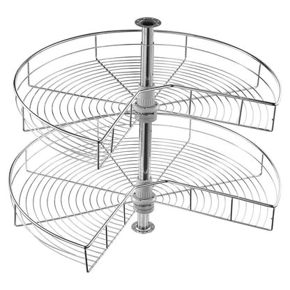 28" Kidney Shaped Chrome Corner Organizer, 360 degrees Rotatble Kitchen Base Cabinet Blind Corner, 2 Tier V952-QKXBMJSNLDGGTNJRVV0