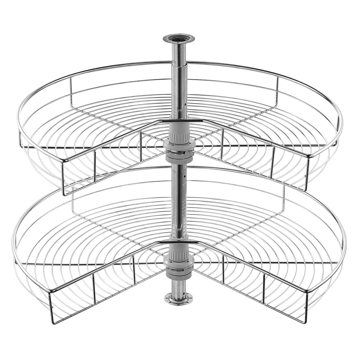 28" Kidney Shaped Chrome Corner Organizer, 360 degrees Rotatble Kitchen Base Cabinet Blind Corner, 2 Tier V952-QKXBMJSNLDGGTNJRVV0