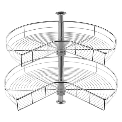 28" Kidney Shaped Chrome Corner Organizer, 360 degrees Rotatble Kitchen Base Cabinet Blind Corner, 2 Tier V952-QKXBMJSNLDGGTNJRVV0