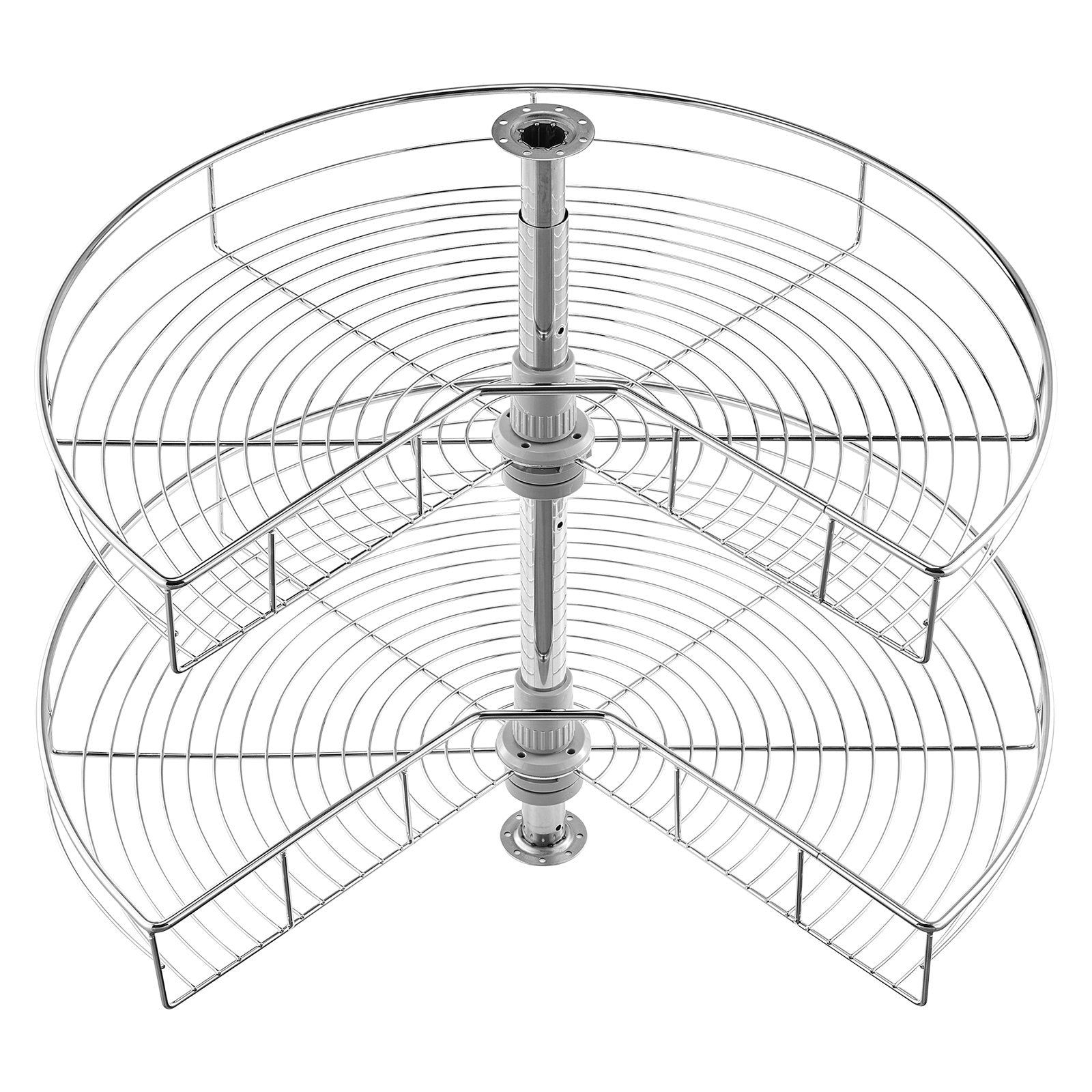 28" Kidney Shaped Chrome Corner Organizer, 360 degrees Rotatble Kitchen Base Cabinet Blind Corner, 2 Tier V952-QKXBMJSNLDGGTNJRVV0