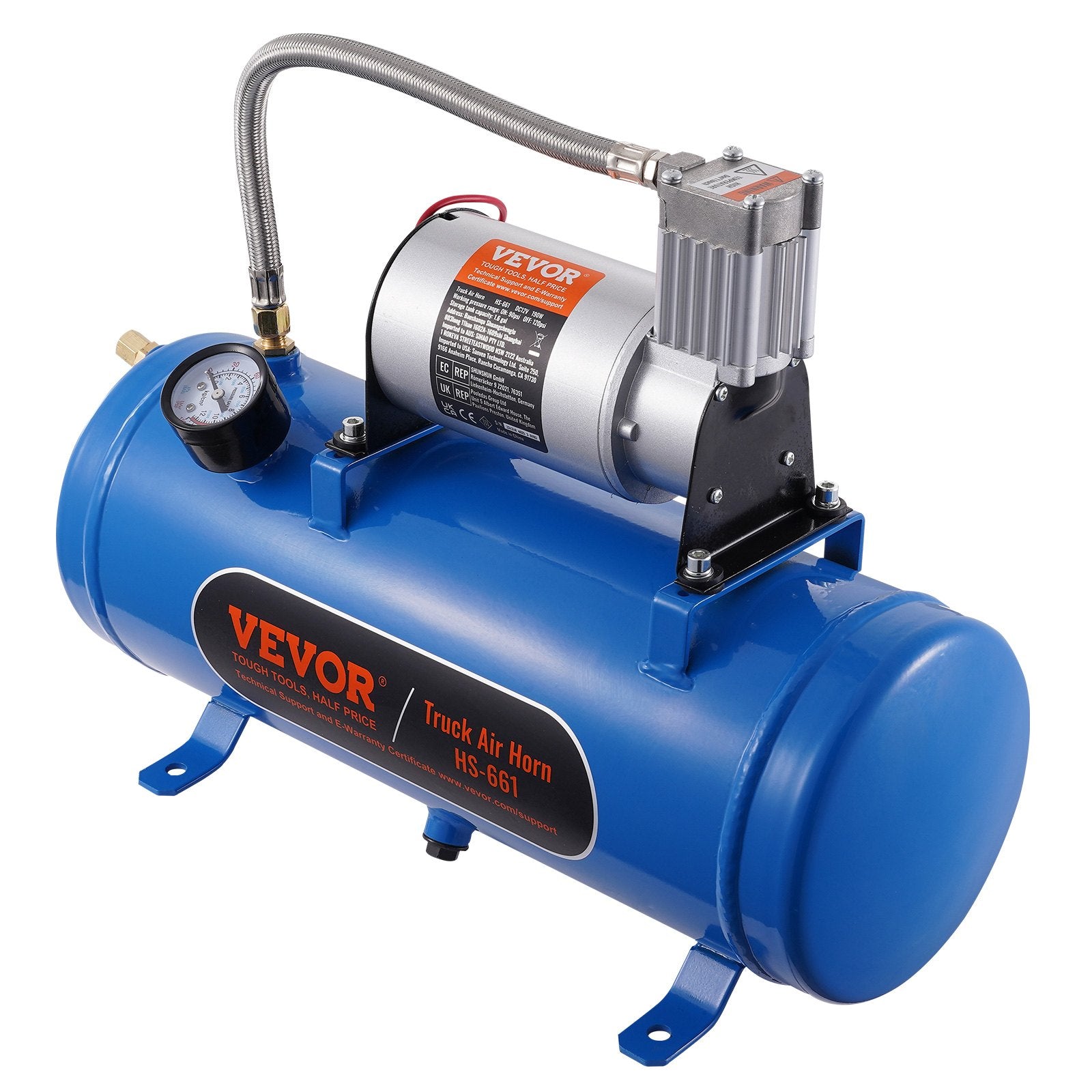 12V Air Compressor with Tank 1.6 Gallon/6 L, Train Horn Air Compressor, 120 psi Working Pressure Onboard Air V952-QLBCQGYYSJZCESCMXV9