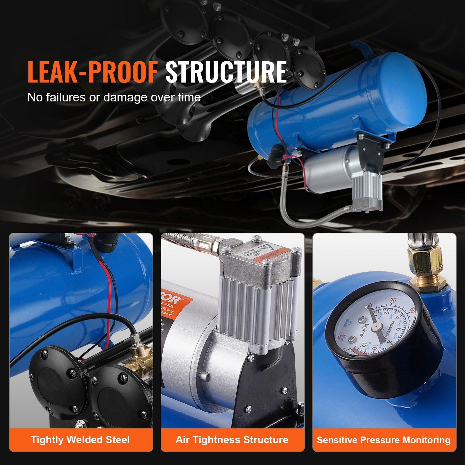 12V Air Compressor with Tank 1.6 Gallon/6 L, Train Horn Air Compressor, 120 psi Working Pressure Onboard Air V952-QLBCQGYYSJZCESCMXV9