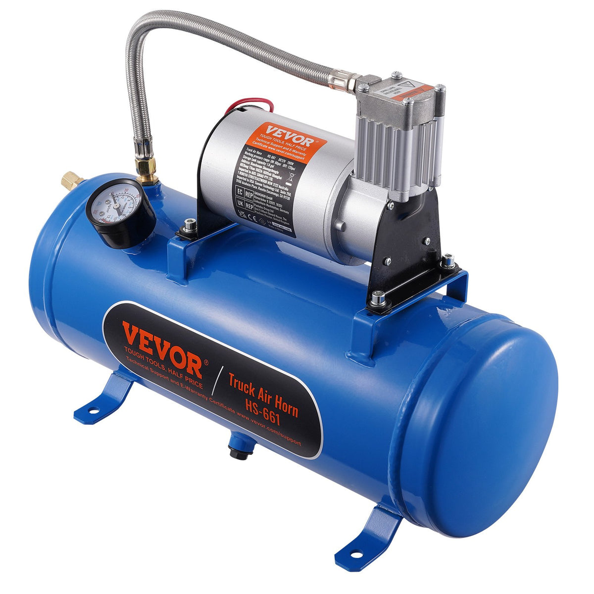 12V Air Compressor with Tank 1.6 Gallon/6 L, Train Horn Air Compressor, 120 psi Working Pressure Onboard Air V952-QLBCQGYYSJZCESCMXV9