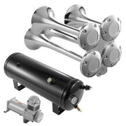 Train Horns Kit, 4 Trumpet Air Horn Kit, 150dB Train Horns for Pickup Trucks, 12V 160 psi Air Compressor 2.6 V952-QLBYCQGTZ12VB362GV9