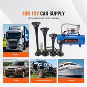 Train Horns Kit, 4 Trumpet Air Horn Kit, 150dB Train Horns for Pickup Trucks, 12V 120 psi Air Compressor 1.6 V952-QLBYCQGTZ12VRGCVHV9