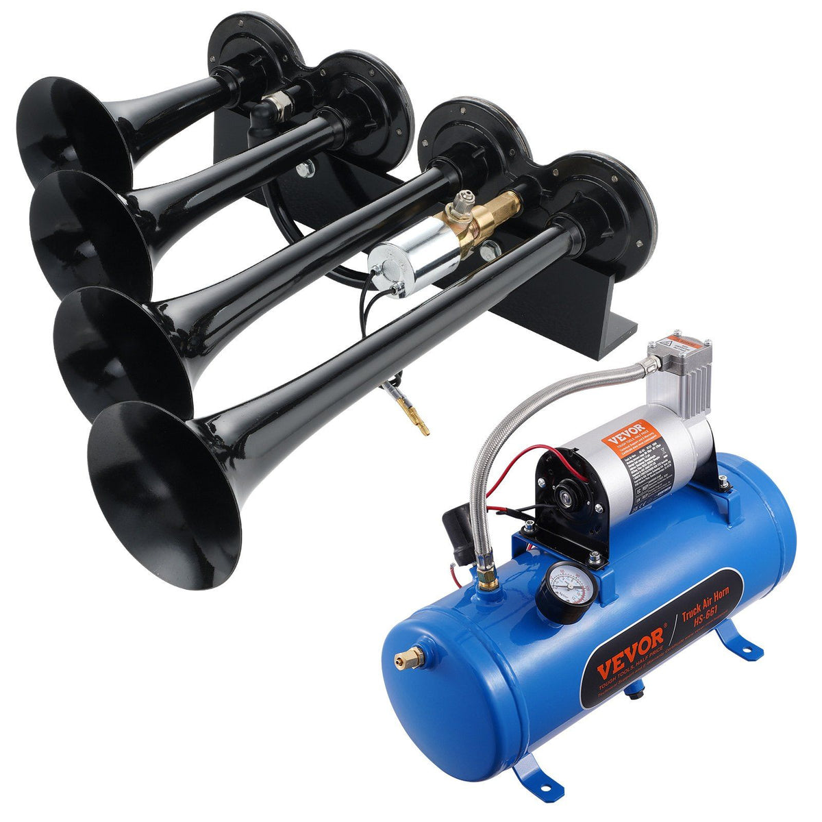 Train Horns Kit, 4 Trumpet Air Horn Kit, 150dB Train Horns for Pickup Trucks, 12V 120 psi Air Compressor 1.6 V952-QLBYCQGTZ12VRGCVHV9