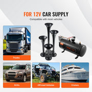 Train Horns Kit, 4 Trumpet Air Horn Kit, 150dB Train Horns for Pickup Trucks, 12V 120 psi Air Compressor 0.8 V952-QLBYCQGTZ3L1Y5P6PV9