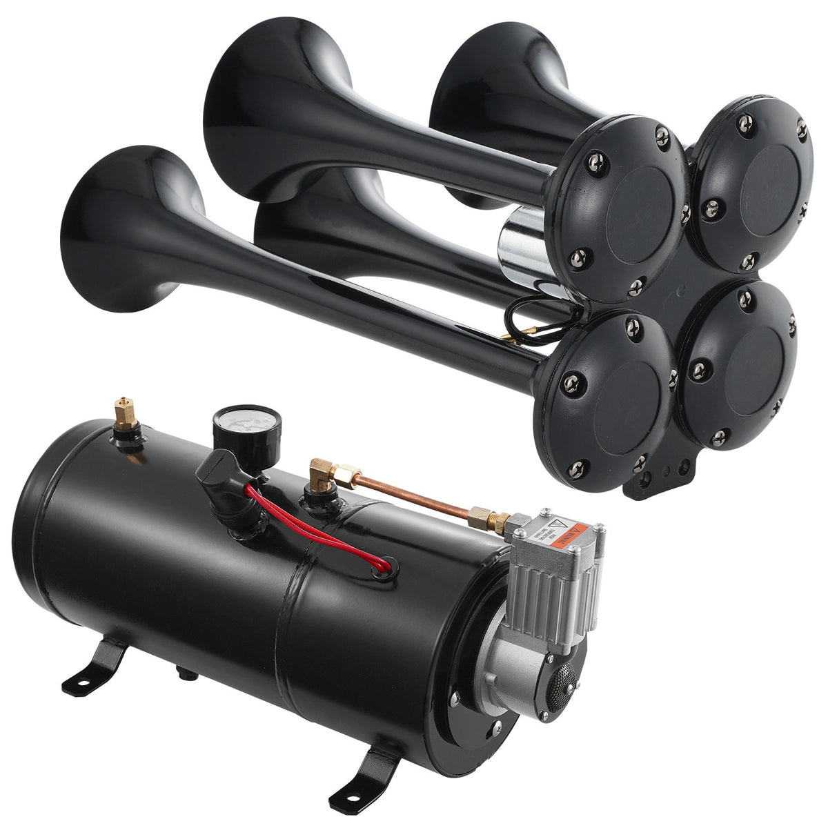 Train Horns Kit, 4 Trumpet Air Horn Kit, 150dB Train Horns for Pickup Trucks, 12V 120 psi Air Compressor 0.8 V952-QLBYCQGTZ3L1Y5P6PV9