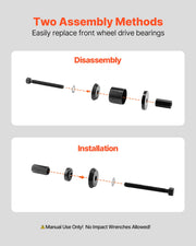 Wheel Bearing Press Kit, 23 PCS FWD Bearing Puller Tools, for Front Wheel Drive Bearing Removal and V952-QLQDZCLBQ23POOGIK001V0