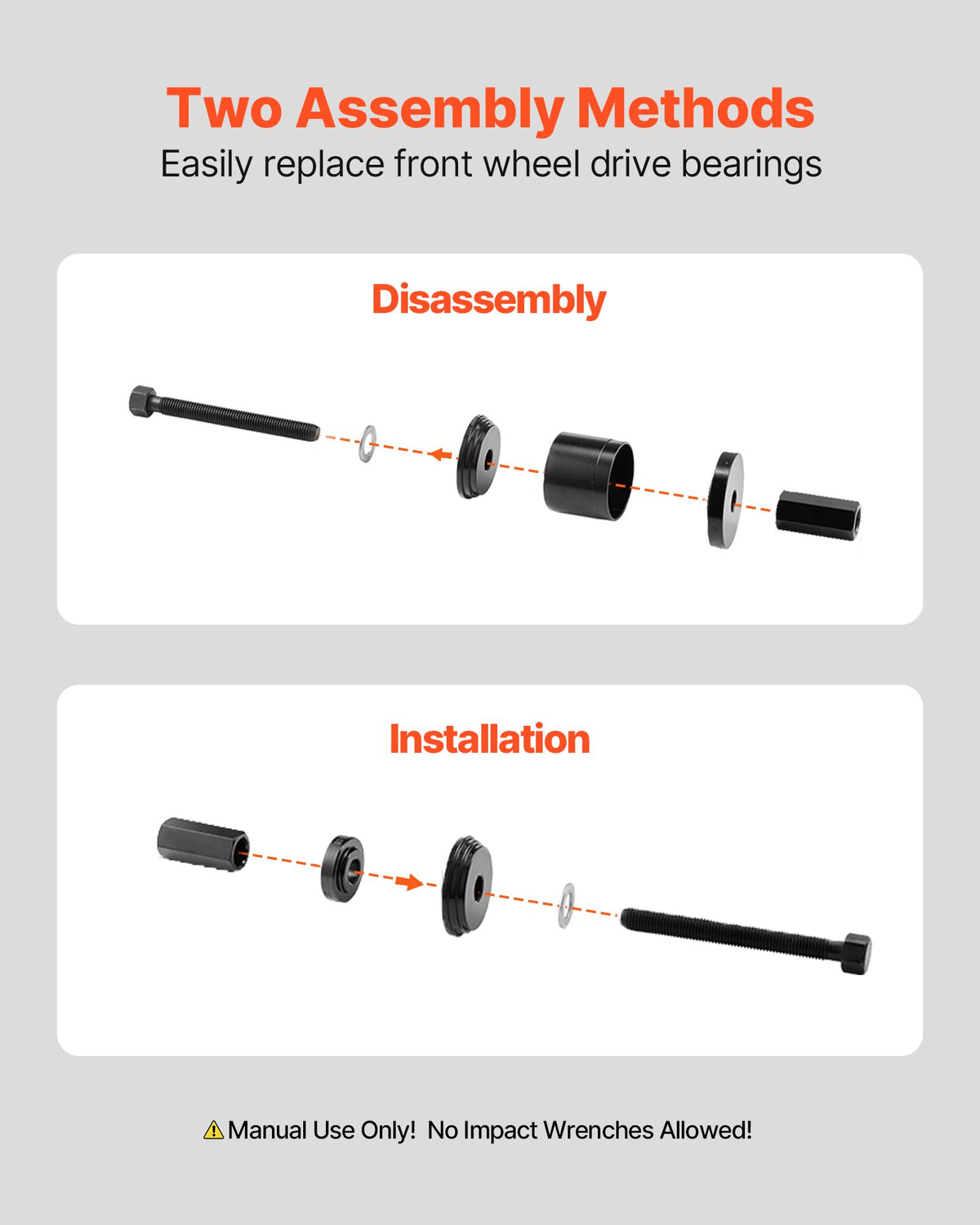 Wheel Bearing Press Kit, 23 PCS FWD Bearing Puller Tools, for Front Wheel Drive Bearing Removal and V952-QLQDZCLBQ23POOGIK001V0