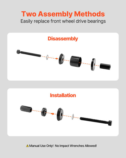 Wheel Bearing Press Kit, 23 PCS FWD Bearing Puller Tools, for Front Wheel Drive Bearing Removal and V952-QLQDZCLBQ23POOGIK001V0