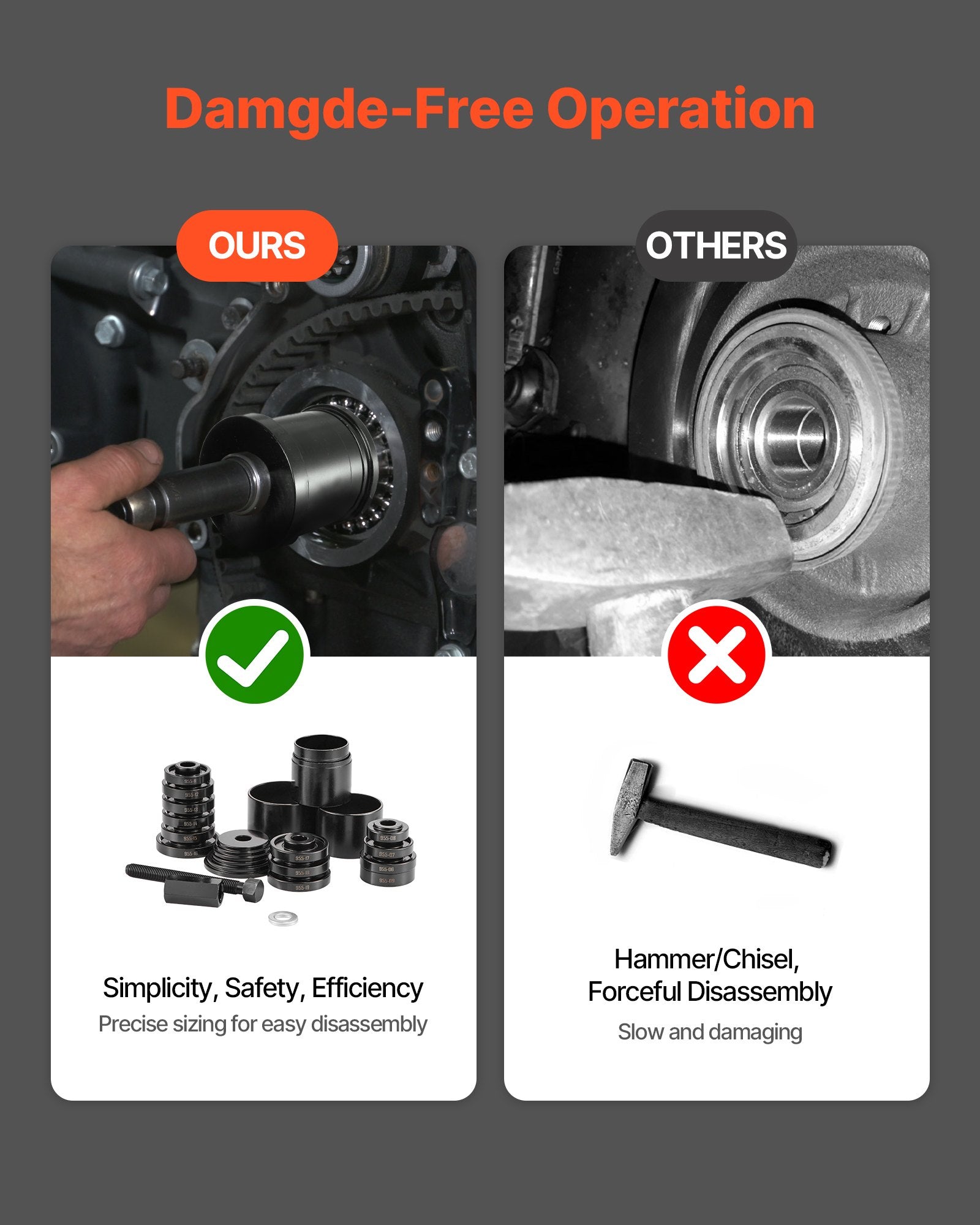 Wheel Bearing Press Kit, 23 PCS FWD Bearing Puller Tools, for Front Wheel Drive Bearing Removal and V952-QLQDZCLBQ23POOGIK001V0