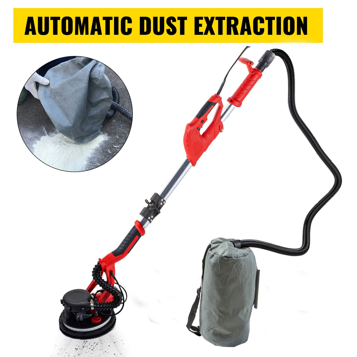 Drywall Sander 750W, Electric Drywall Sander, Foldable Sheetrock Sander, with Telescope Handle, Electric V952-QMDMJ750WZDZKDDD1V3