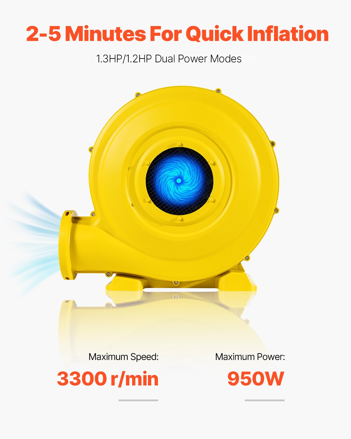 Inflatable Bounce House Blower 1.2&1.3HP 950W for Commercial Bounce House V952-QMFJ750W2D3MYVROFV3