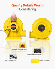 Inflatable Bounce House Blower 1.2&1.3HP 950W for Commercial Bounce House V952-QMFJ750W2D3MYVROFV3