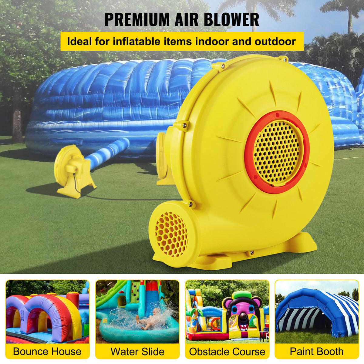 Air Blower Pump Fan Bounce House Blower 450W 0.6HP for Inflatable Bouncy V952-QMFJM480W110V6KXQV3