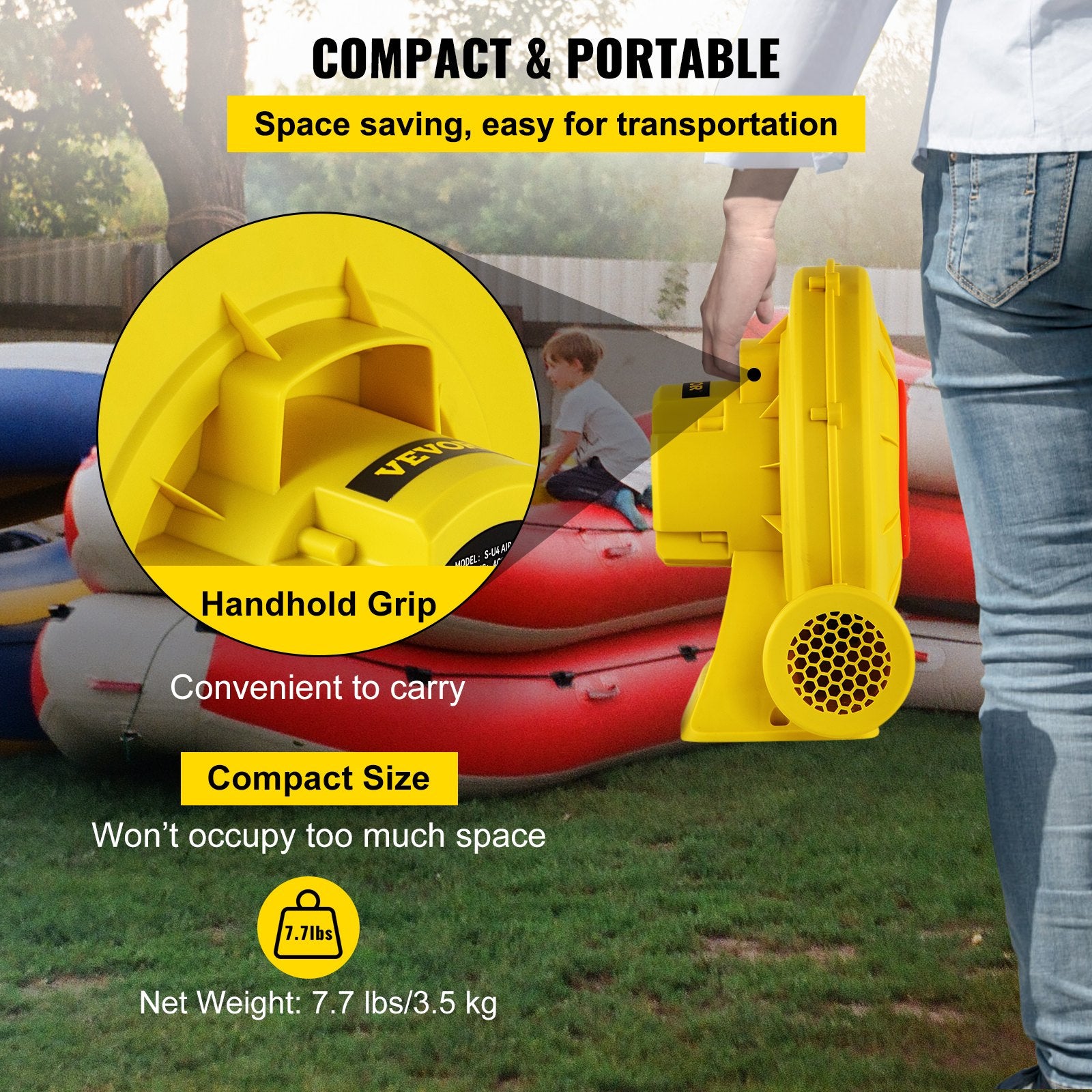 Air Blower Pump Fan Bounce House Blower 450W 0.6HP for Inflatable Bouncy V952-QMFJM480W110V6KXQV3