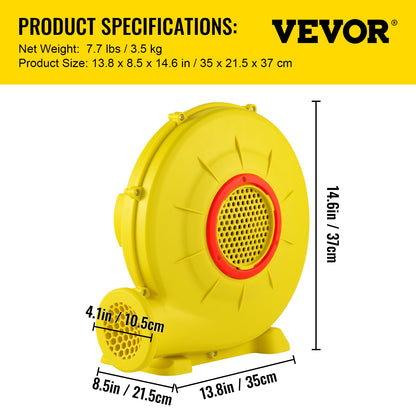 Air Blower Pump Fan Bounce House Blower 450W 0.6HP for Inflatable Bouncy V952-QMFJM480W110V6KXQV3