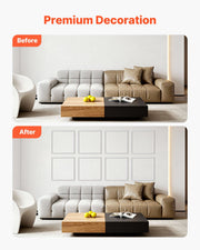 Wall Molding 12 Pack, 51 x 51 cm Wainscoting Panels Kit, Lightweight Paintable Polystyrene, Easy to Install, V952-QMSTJBYX20202NILF001V0