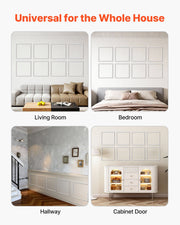 Wall Molding 12 Pack, 51 x 51 cm Wainscoting Panels Kit, Lightweight Paintable Polystyrene, Easy to Install, V952-QMSTJBYX20202NILF001V0