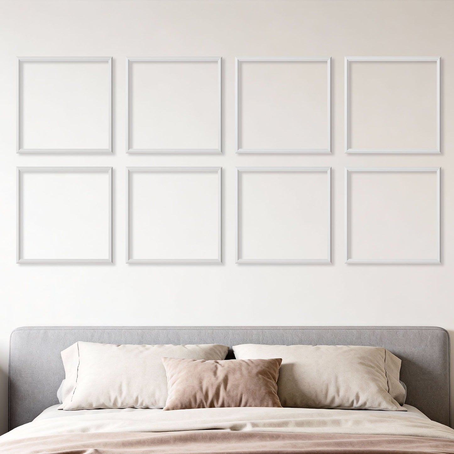 Wall Molding 12 Pack, 51 x 51 cm Wainscoting Panels Kit, Lightweight Paintable Polystyrene, Easy to Install, V952-QMSTJBYX20202NILF001V0