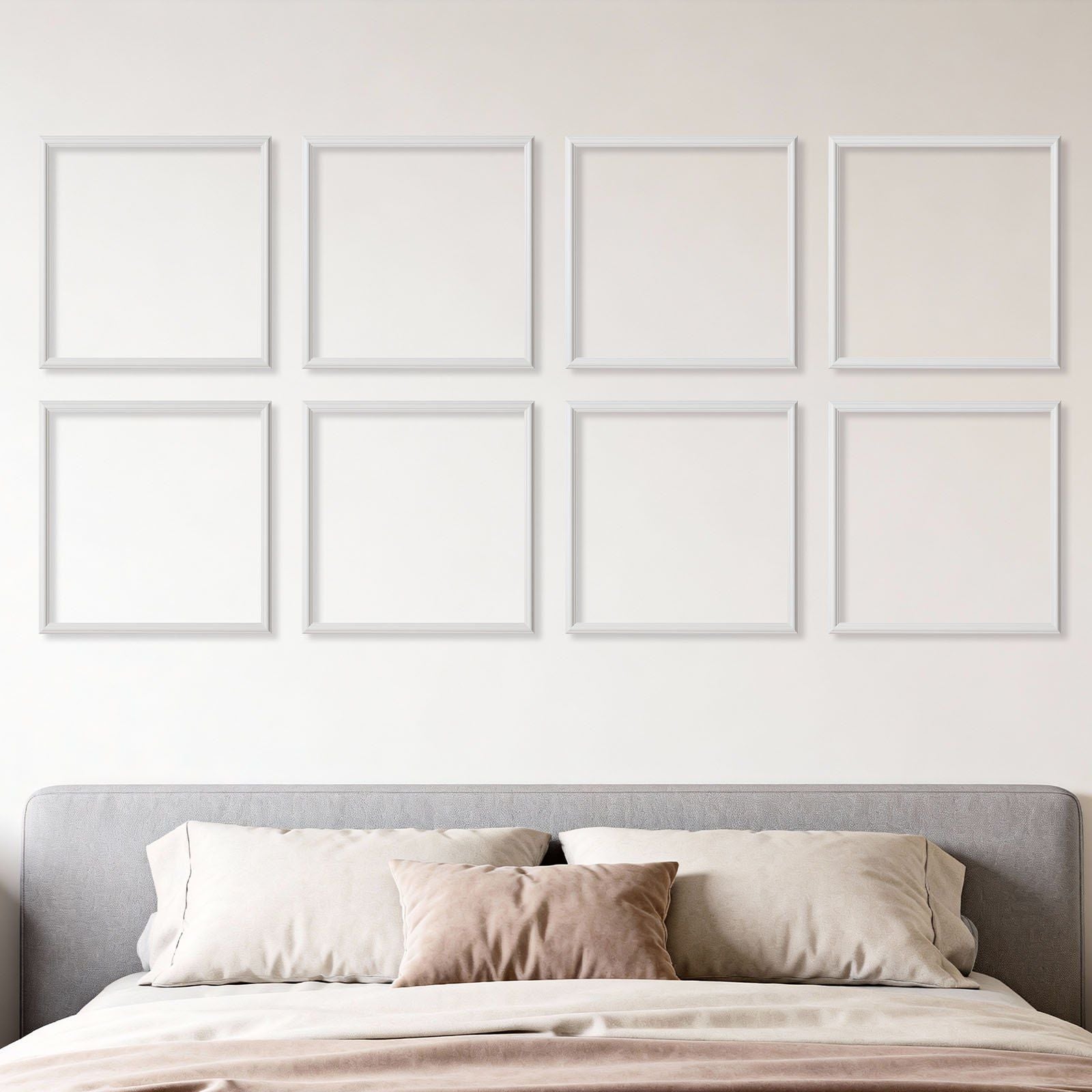 Wall Molding 12 Pack, 51 x 51 cm Wainscoting Panels Kit, Lightweight Paintable Polystyrene, Easy to Install, V952-QMSTJBYX20202NILF001V0