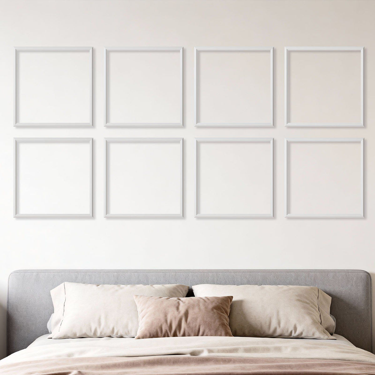 Wall Molding 12 Pack, 51 x 51 cm Wainscoting Panels Kit, Lightweight Paintable Polystyrene, Easy to Install, V952-QMSTJBYX20202NILF001V0